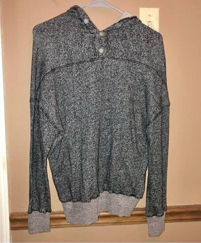 Gimmicks by BKE Gimmicks X BKE Double V Neck Marled Heather Button Sweatshirt Grey Black XS