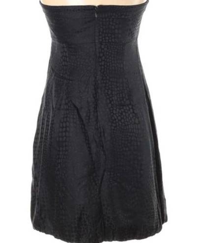 White House | Black Market  Women's Black Silk Mini Strapless Dress Size 4