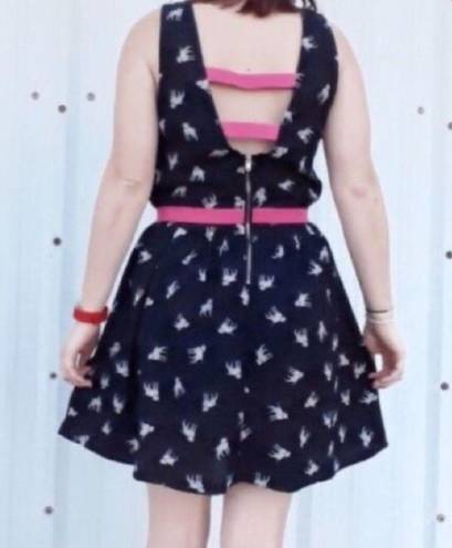 Marilyn Monroe  NWT Black Pink Dalmation Dog Print Pinup Sleeveless Dress Small