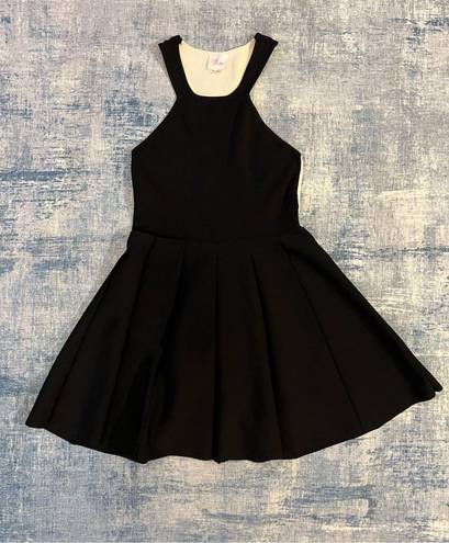 Parker  Black Off White Color Block Fit & Flare Cut Out Mini Dress Small