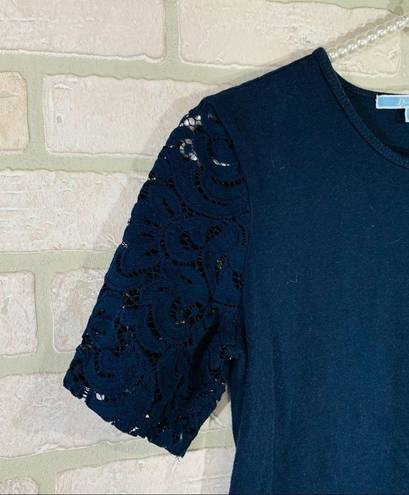 Draper James  Navy Lace Short Sleeve Tee Size S