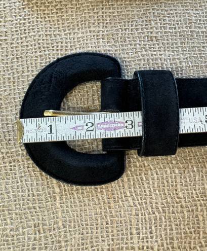 Amanda Smith Vintage  Wide Black Suede Belt And Buckle Small 26-30 In