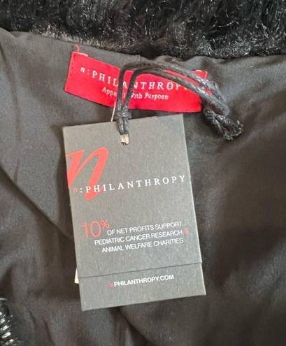 n:philanthropy N:Philantrophy black faux fur bomber jacket size small, nwt