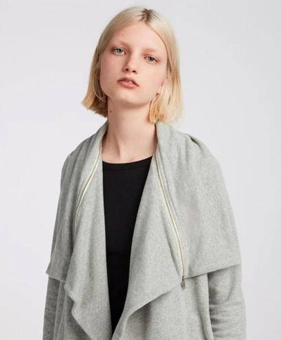 ALLSAINTS  Mila Dahlia Sweatshirt Grey Zipper Oversized Cardigan XS