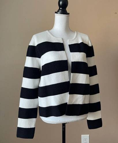 Elle  | Striped Open Cardigan Sweater Sz M