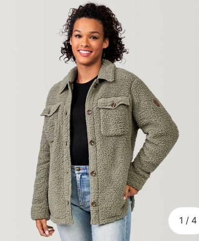 Free Country Olive Sherpa Jacket Shacket