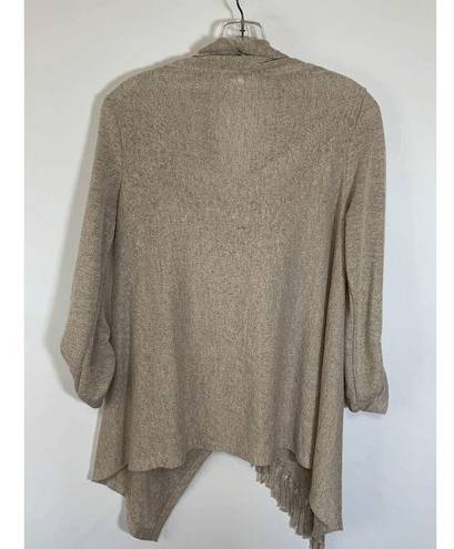 Chico's  Rosette Women Cowl Neck Poncho Tasseled Sweater Rolled Cuff Brown Small