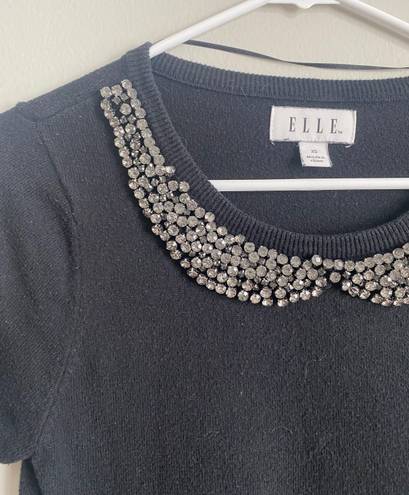 Elle Beaded Collar Knit Top