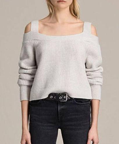 All Saints Dasha Crop Jumper Cold shoulder sweater size Small