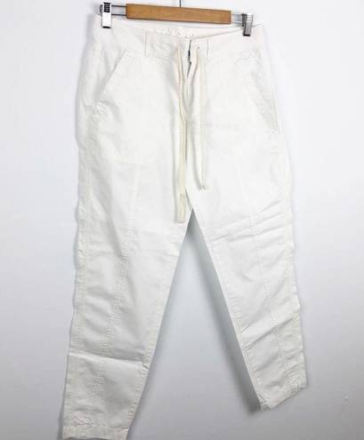 Lou & grey NWOT  White Neutral Tampered Cotton Drawstring Pants Size 4 Coastal