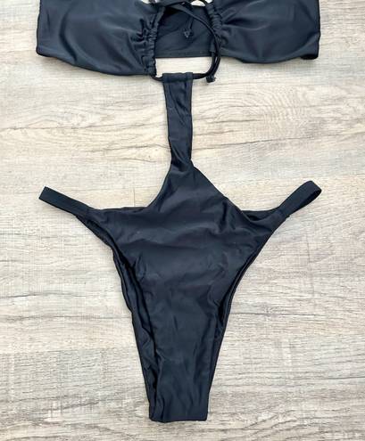 Matte Collection black cut out one piece bikini size M.