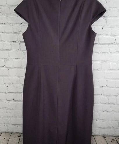 MM.LaFleur M.M. Lafleur Ashley Crepe Sheath Dress 8 Womens Cap Sleeve FIG Purple Brown