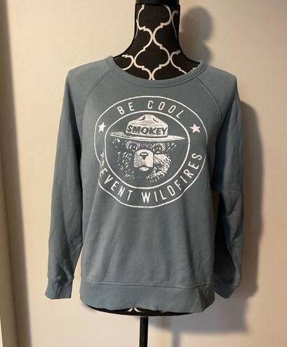 Grayson Threads EUC  Blue and White Smokey Bear Graphic Sweater size XS