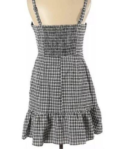 Parker Black & White Gingham Print Dress