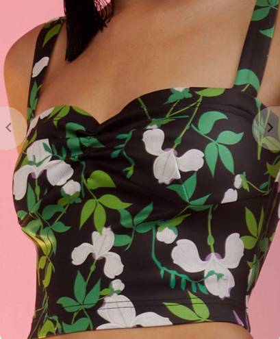 Cynthia Rowley Devi Bonded Tank - Green/White Floral