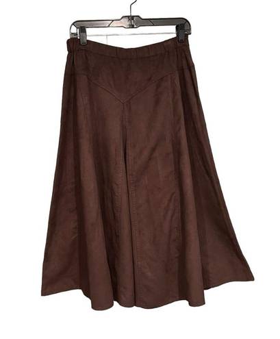 Coldwater Creek NWT,  Crinkle Faux Chamois Brown A line Skirt