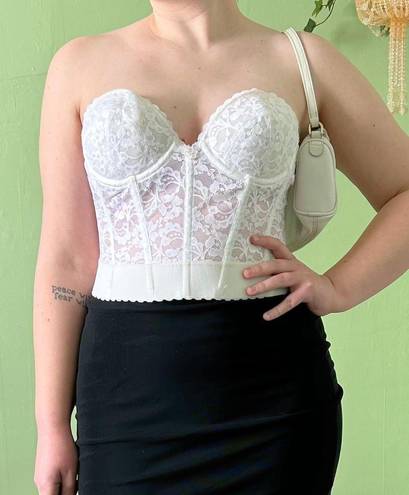 Frederick's of Hollywood  White Lace Bustier Top