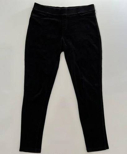 Juicy Couture  Black Velvet Mid Rise Pull On Pocket Skinny Leggings Size M