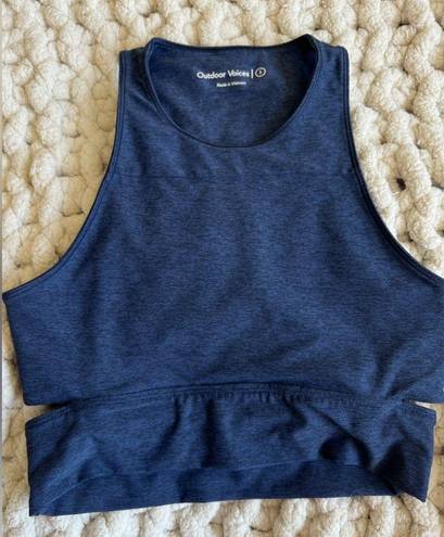 Outdoor Voices  Slashback Crop Top Navy Size Small