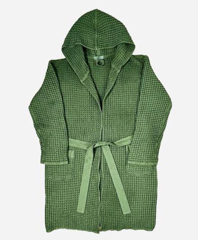 Lounge Onsen Unisex Green Supima Cotton Waffle Bath  Luxury Robe Sz L