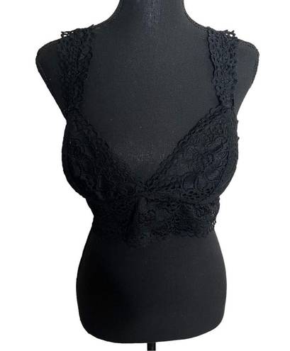 Aerie  Black Lace Racerback Triangle Bralette Size XL 2084