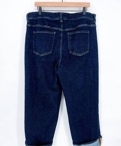 Universal Standard  Stevie High Rise Straight Cuffed Jeans 27" in Dark Indigo