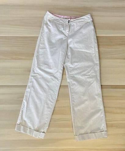 J.Jill  Beige Chino Cuffed Wide Leg Trouser Pants size 6