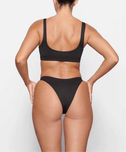 SKIMS  Signature Swim Tank Bikini Top & Cheeky Tanga Onyx Size L