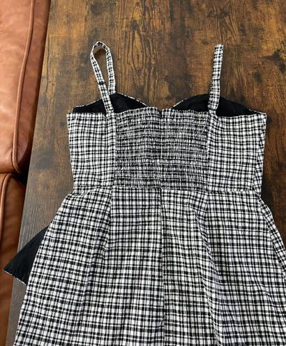 Parker Black & White Gingham Print Dress