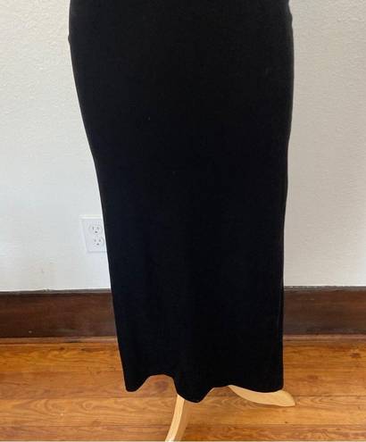 Rhapsody Vintage 90’s Solid Black Velvet Full Length Prom Dress