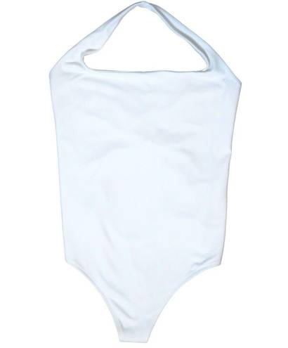 Abercrombie & Fitch Bodysuit AF Soft Collection M White Halter Square Neck NWOT