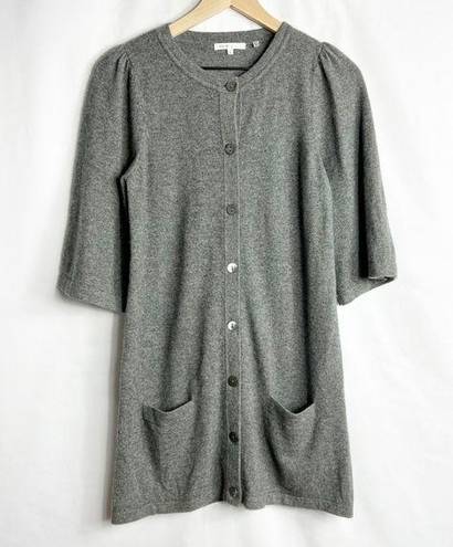 Vince  Charcoal Gray Short Sleeve Cashmere Cardigan Sweater in Small