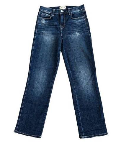 L'Agence  Dark Wash Alexia Jeans Denim Pants Cropped Distressed Size 26 Women's