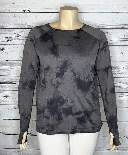 Zella  Sz 3X Gray Tie Dye Seamless Wick-It Athletic Compression Top w/ Thumbholes