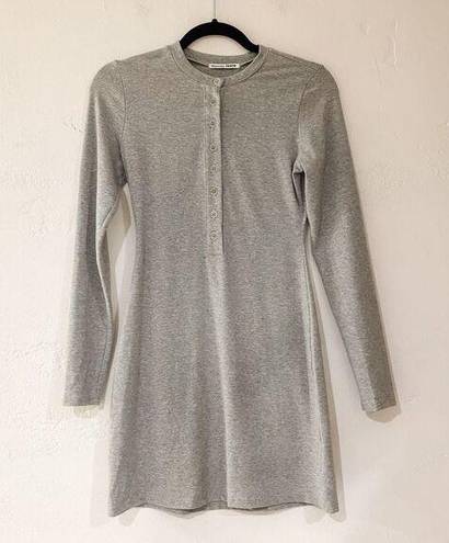 Reformation  Jeans Tam Mélange Stretch Organic Cotton Jersey Mini Dress in Gray E