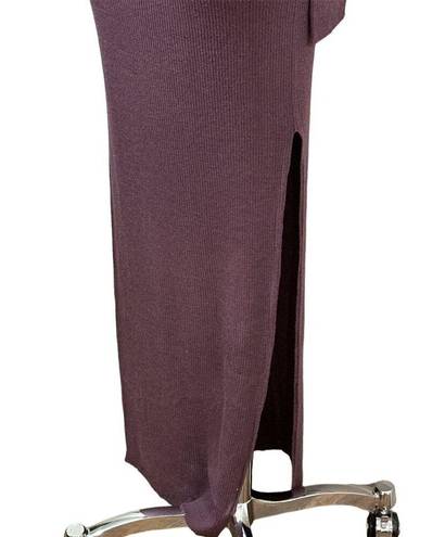 Amethyst RICK OWENS Ribbed Long Sleeve Dress in  Large Womens Maxi Knit Bodycon