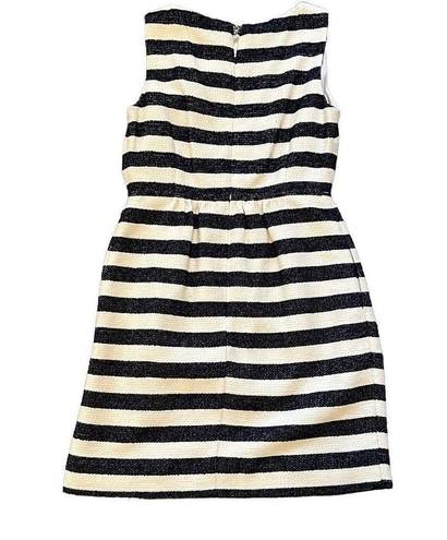 Crown & Ivy  petites navy and cream striped dress