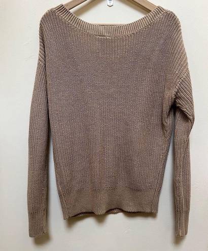 Divided H&M  Tan Knit V Neck Oversized Pullover Sweater XS See Description