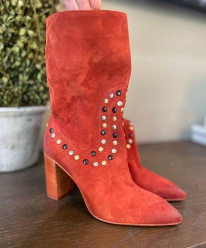 Free People  Dakota Studded Western Boot Ginger Snap Womens Size 37.5