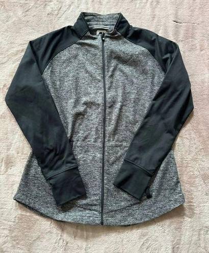 FootJoy  Women’s Jacket Heather Gray Black Full Zip Stretch Active Golf Sz L