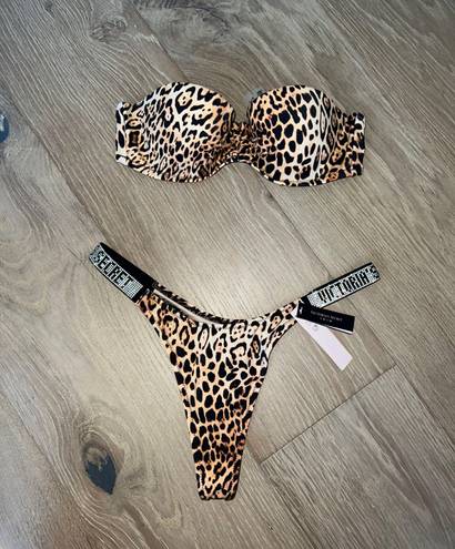 Victoria's Secret brand new victoria secret bikini cheetah small strapless thong 