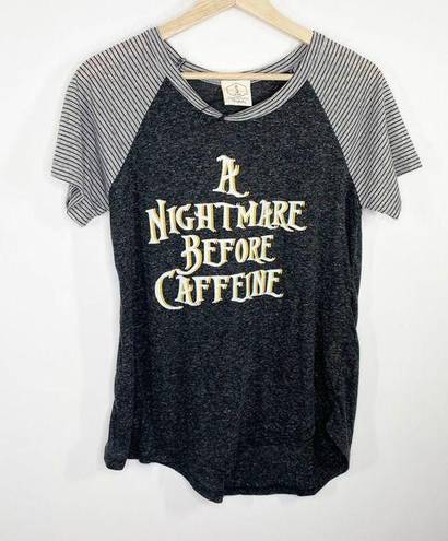 Daisy  Rae A Nightmare Before Caffeine Grey T-Shirt Women's Size Small S NWT