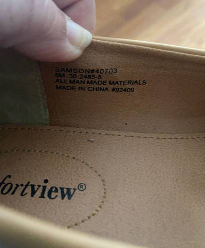 Comfort View Tan Camel Leather flat