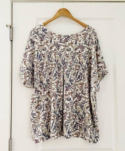 J.Jill  Luxe Supima Pleat Back Tee Shirt Floral 4X