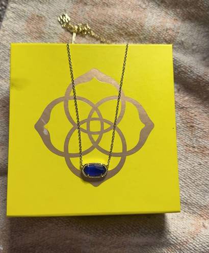 Kendra Scott Gold Necklace/cobalt Cats Eye