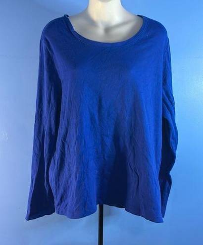 White Stag  Blouse Royal Blue Long Sleeve Size XXL