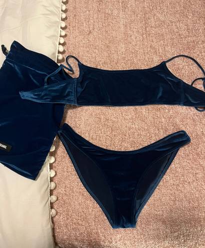 Triangl Velvet Navy Blue Swimsuit Set