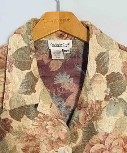 Coldwater Creek Long Sleeve Four Button Closure Tapestry Blazer Jacket Size M