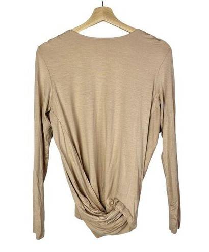 Rachel Pally  REVOLVE Open Back Twist Front Beige Long Sleeve Top M