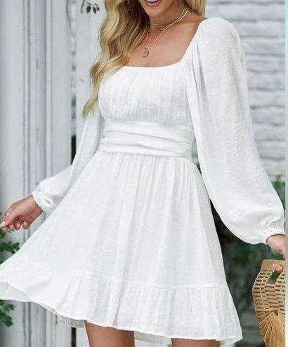 Long sleeve white dress Size L